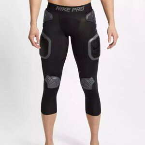 Nike Pro HyperStrong 3/4 Tights Mens M Black Padded Compression Pants A06238-010